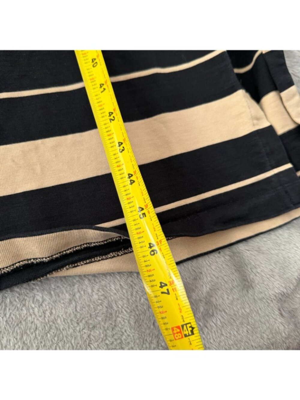COS Black and Beige Striped Midi Dress - Picture 7 of 7